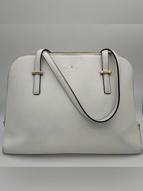 Kate Spade Cedar Street Maise Satchel White Crossbody Tote Leather Bag